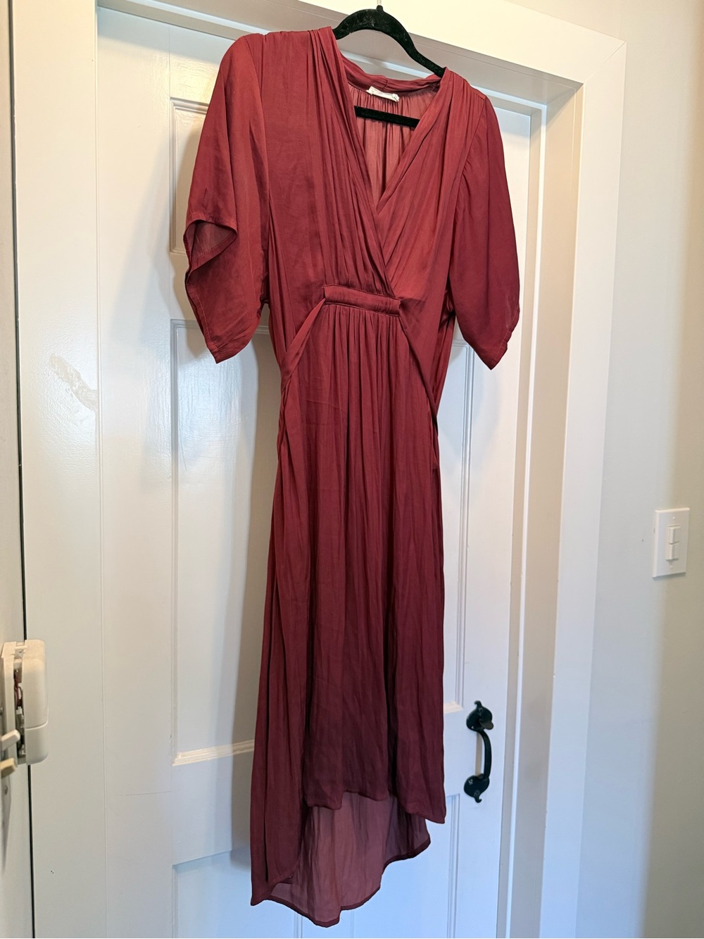 Lush burnt red Midi Wrap Dress